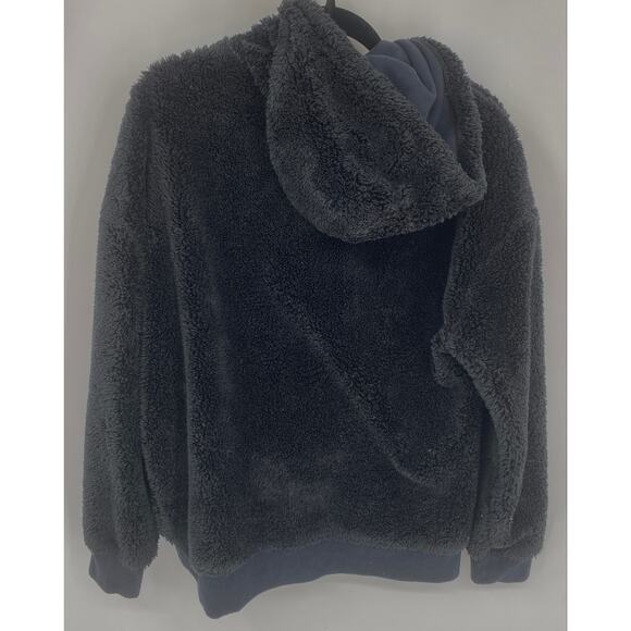 PacSun Women's M Black Sherpa half Zip pocket fuzzy draw string Hoodie - Picture 3 of 4